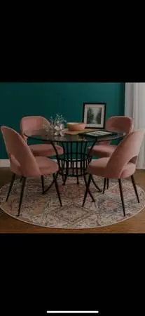 Vintage wrought iron dining room table