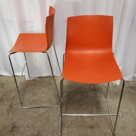 Arper Catifa 48 Molded Plastic Shell Bar Stools w/Chrome Base