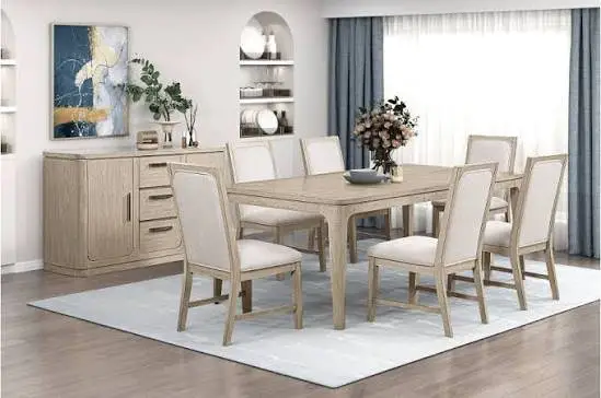 7-piece set: dining table with 6 chairs