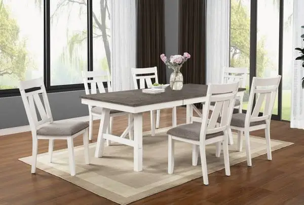 Table with Leaf and 4 or 6 Chairs