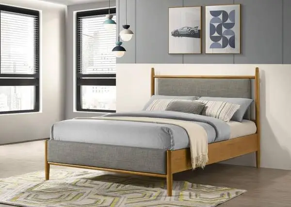 **Mid-Century Modern Platform Full Size Bed**
