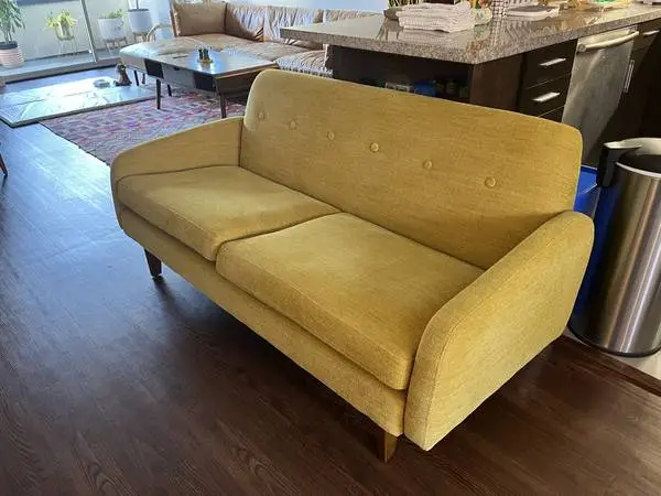 Like NewWest Elm Pascale 66 Sofa, Basket Slub, Dijon, Pecan - 200 OBO