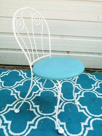 CHAIR Vintage Carolina Forge Cafe Vanity Patio Wrought Iron Furniture