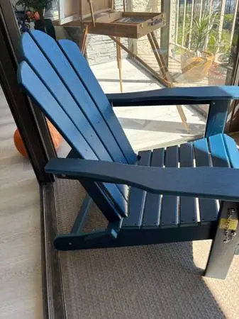 Two brand new (still in box) blue Adirondack chairs