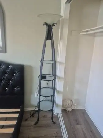 FLOOR LAMP WITH SHELVES