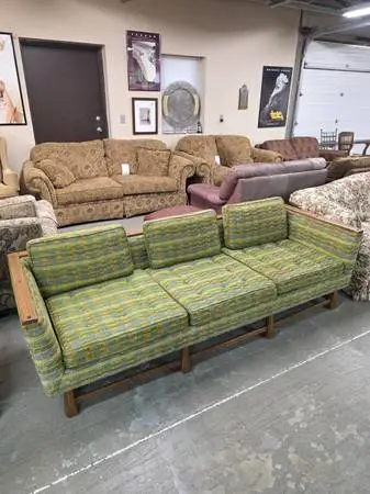 Mid Century MCM Brandt Ranch Oak Wood Sofa Couch #537-2