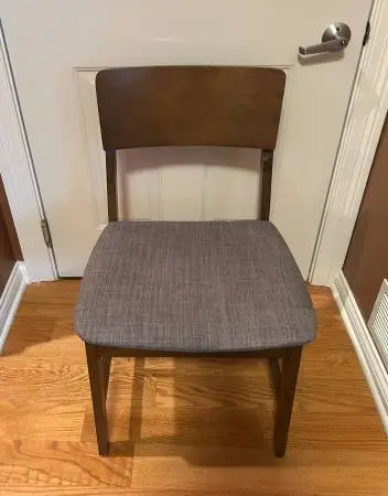 Walnut upholstered chair