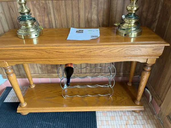 Oak Console or Library Table or Hallway Table Lower Shelf