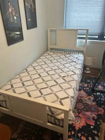 Mid-century twin bed w mattress