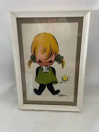 Vintage Josie Heins Print Ballet Yellow Flower 1966 Retro Framed With