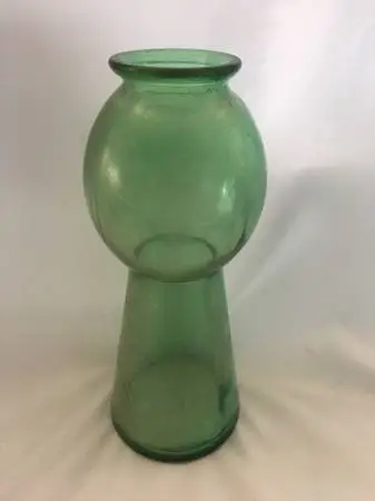 Green Glass Vase With Unusual Shape