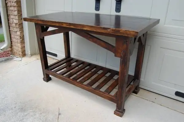 Beautiful Dark Wood Laundry Folding Table