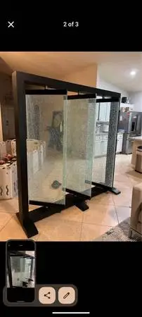 Room divider cracked glass delivery