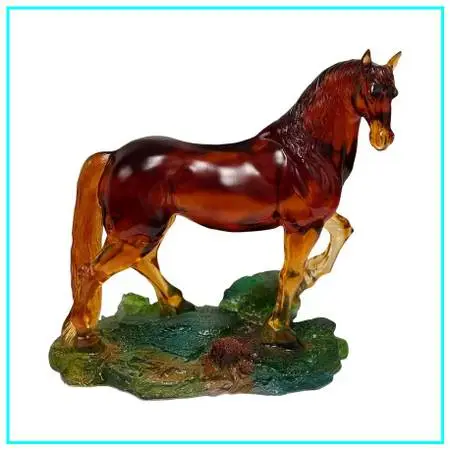 Liuli Crystal Art Fire Horse Sculpture
