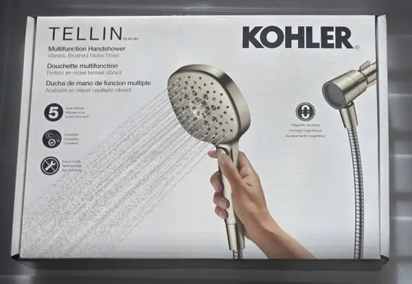 New Kohler Tellin Multifunction Handheld Shower Head Brushed Nickel