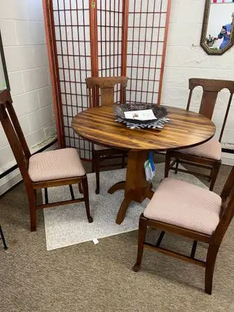 Set of 4 Antique Oak Chairs for