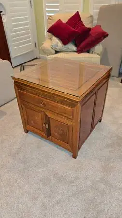 Vintage Chinese Ming Style Rosewood Nightstand - Side Table