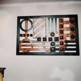 Unique mixed-metal wall sculpture - Now $300.