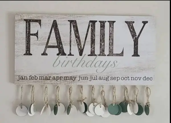 New: Wooden Home Decor Family Birthday Plaque Hanger Wall Art