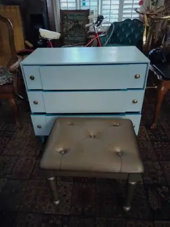 Vintage Dresser and Vanity Stool