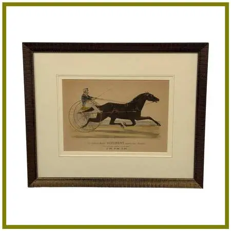 Currier & Ives The California Wonder Occident Lithograph, Framed