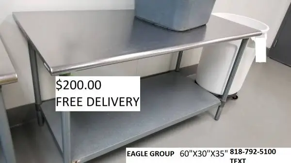 EAGLE GROUP STAINLESS STEEL TABLE PREP PACKAGING KITCHEN FREE DELIVERY