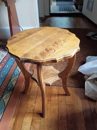 Vintage Two Tier Oak Table End Side Parlor