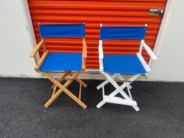 (2) 14” height Directors chairs studio chairs 60$ for both