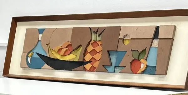 Mid Century Mixed Media Still Life Artwork Art Work by Allen Noonan