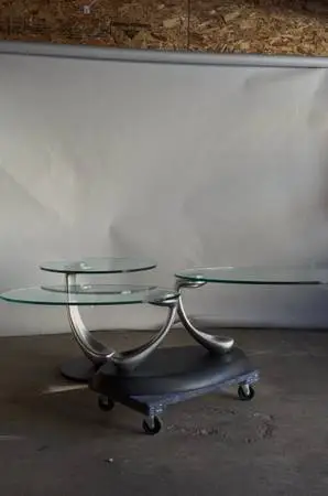 Vintage Naos Italian Kinetic Glass Coffee Table
