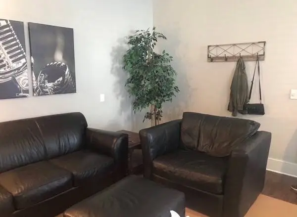 3 Piece Black Leather Set - Couch, Chair, & Ottoman