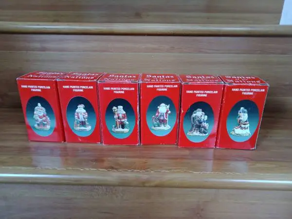 6 of Brand new Santa’s of the nation hand painted porcelain figurines