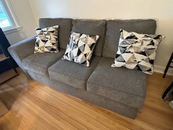 Gretna pewter gray sectional couch