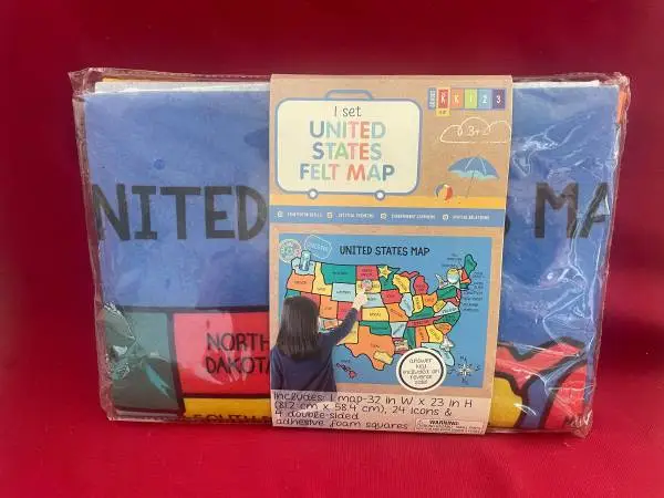 Felt Cloth Map Of The United States - 32 x 23