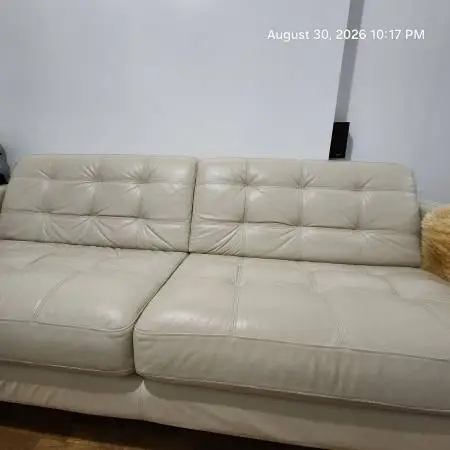 Tufted Leather Sofa Like New - Purchased from Macys