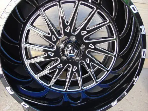 24X14 TIS Gloss Black/Milled Rims 33 12.50 24 M/T Tires *5X5.5*-76MM*