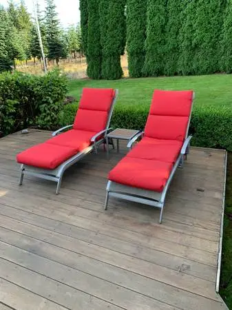 Two Sunbrella Chaise Lounge Cushions (chairs not included)