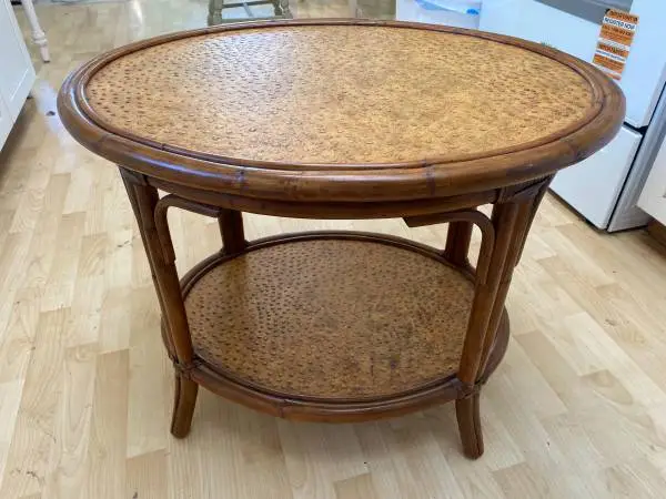 Lovely bamboo oval two tier table