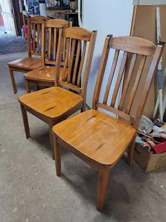 4 solid wood chairs