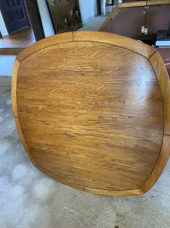 Heavy Wood Breakfast Table 42 inch Refinished like new NEGO