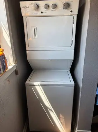 Brand new Whirlpool stackable washer and dryer.