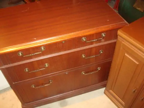 nice wooden lateral file cabinet