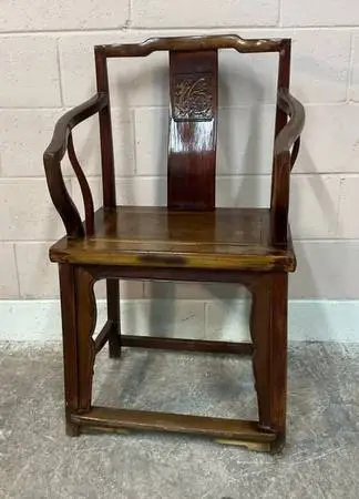 Antique Chinese Ming-Style Rosewood Armchair