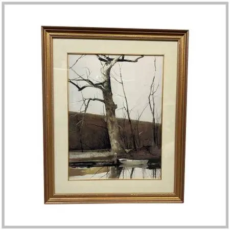 Andrew Wyeth Cold Spring Lithograph Print, Framed