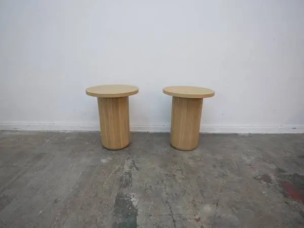 Alden Natural Wood Round Side Table  $159.00 20 D x 24 H