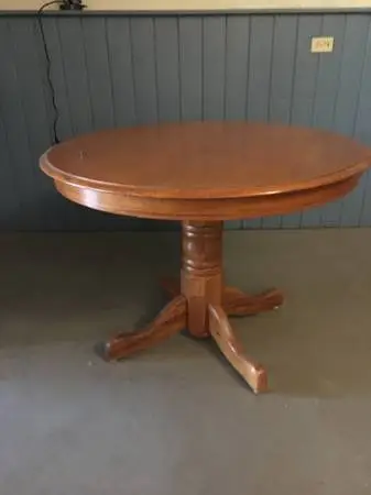 Reduced- Round Wood Dining Table Seats 4 nice