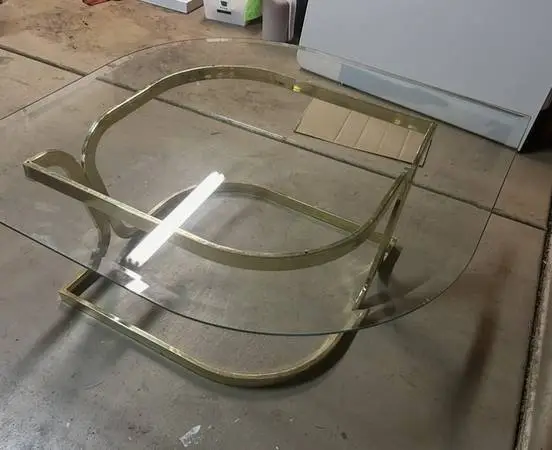 Glass top journal table, elegant and beautiful