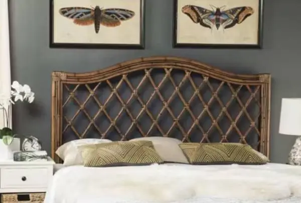 SAFAVIEH Gabrielle Brown Wicker Queen Headboard