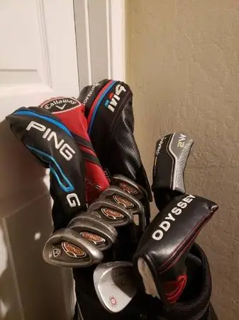 Tall Ping full golf clubs set and bag