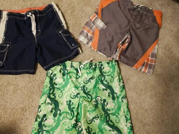 Boys swim trunks sizes 7, 8, & 10/12, very good condition & clean